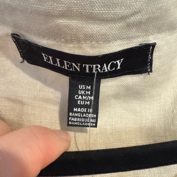 Ellen Tracy Light Tan linen blouse - Picture 2 of 3